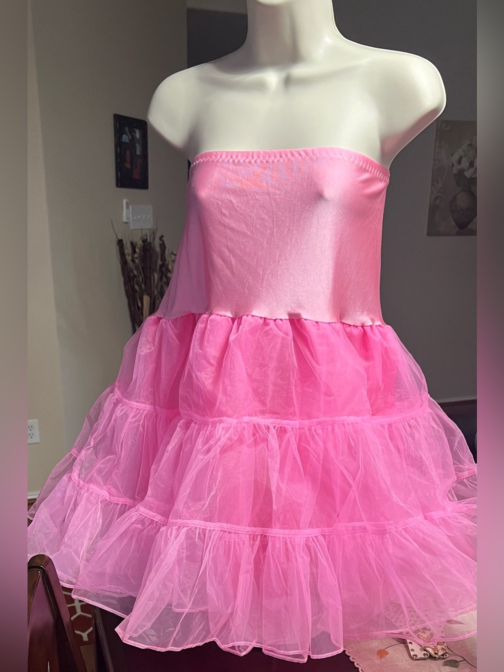Pink Tiered Tulle Skirt